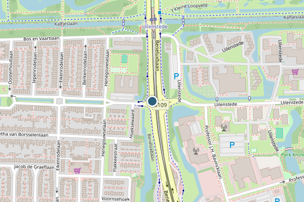 Politie-melding op Beneluxbaan, Amstelveen op 20 mei, kaart-overzicht