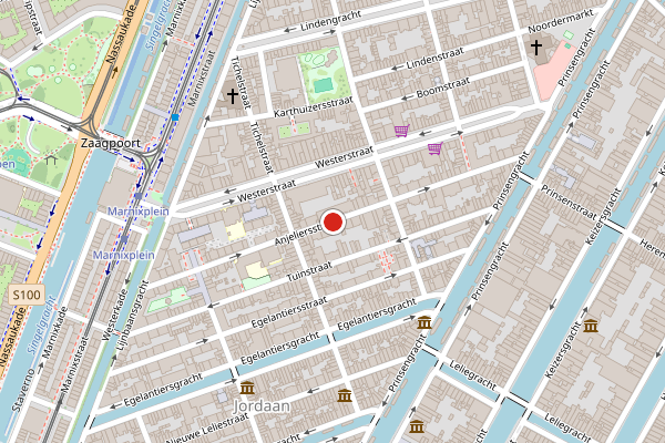 Brandweer-melding op Anjeliersstraat, Amsterdam op 5 augustus, kaart-overzicht