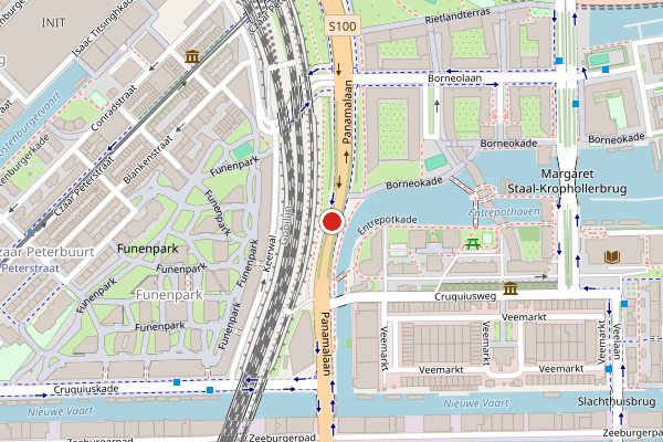 Brandweer-melding op Panamalaan, Amsterdam op 5 augustus, kaart-overzicht