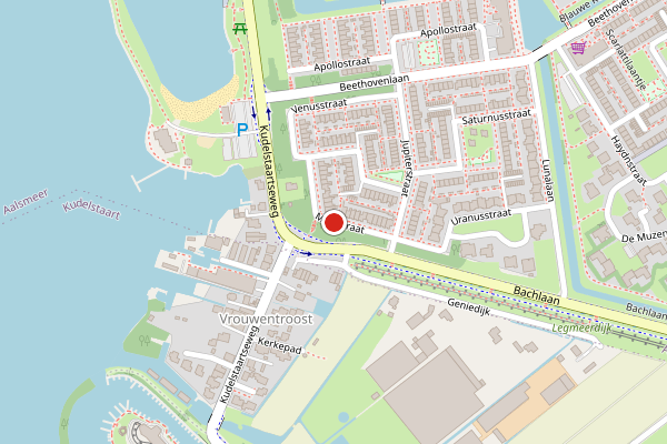 Brandweer-melding op Marsstraat, Aalsmeer op 5 augustus, kaart-overzicht