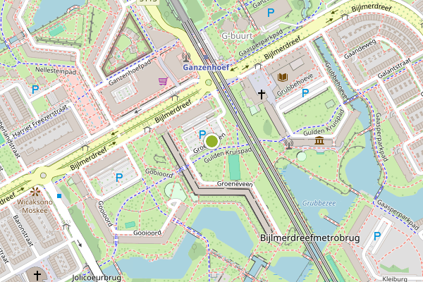 Ambulance-melding op Groeneveen, Amsterdam op 5 augustus, kaart-overzicht