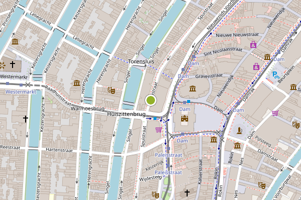 Ambulance-melding op Spuistraat, Amsterdam op 5 augustus, kaart-overzicht