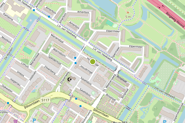 Ambulance-melding op Houdringe, Amsterdam op 20 mei, kaart-overzicht
