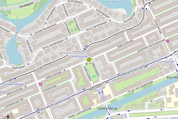 Ambulance-melding op Valeriusstraat, Amsterdam op 20 mei, kaart-overzicht