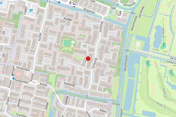 Brandweer-melding op Turfschip, Amstelveen op 5 augustus, kaart-overzicht
