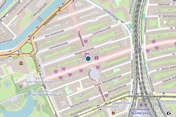 Politie-melding op Dapperstraat, Amsterdam op 5 augustus, kaart-overzicht
