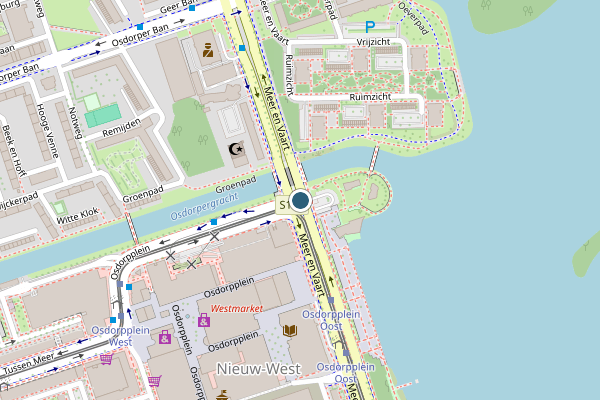 Politie-melding op Meer en Vaart, Amsterdam op 5 augustus, kaart-overzicht