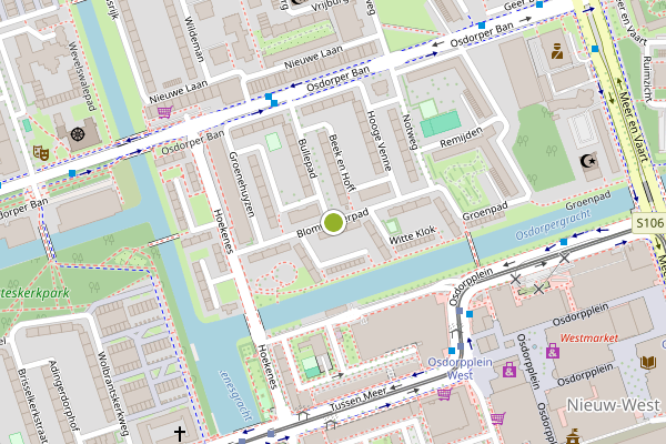 Ambulance-melding op Blomwijckerpad, Amsterdam op 5 augustus, kaart-overzicht