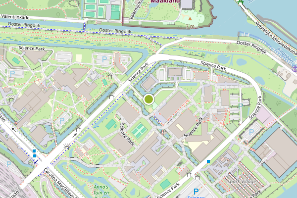 Ambulance-melding op Science Park, Amsterdam op 5 augustus, kaart-overzicht