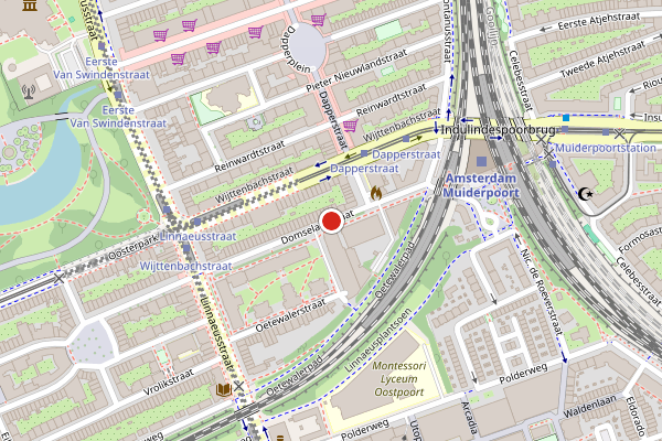 Brandweer-melding op Domselaerstraat, Amsterdam op 5 augustus, kaart-overzicht