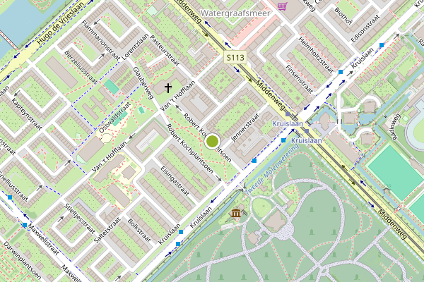 Ambulance-melding op Robert Kochplantsoen, Amsterdam op 5 augustus, kaart-overzicht