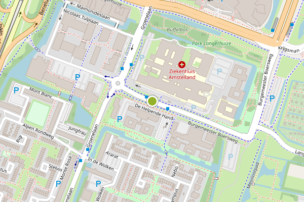 Ambulance-melding op Laan van de Helende Meesters, Amstelveen op 5 augustus, kaart-overzicht