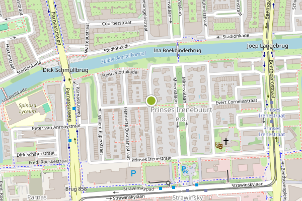 Ambulance-melding op Prinses Marijkestraat, Amsterdam op 6 augustus, kaart-overzicht
