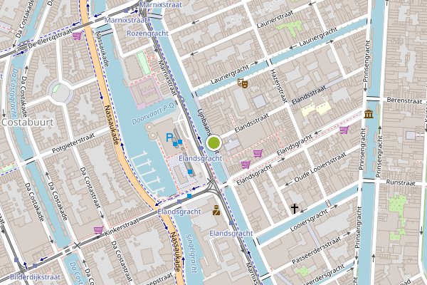 Ambulance-melding op Lijnbaansgracht, Amsterdam op 6 augustus, kaart-overzicht