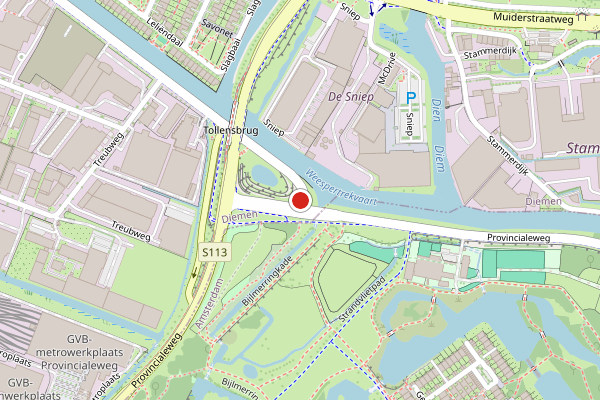Brandweer-melding op Weesperstraat, Diemen op 20 mei, kaart-overzicht