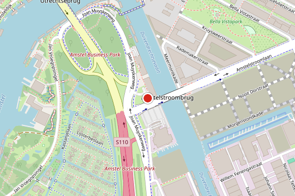 Brandweer-melding op Joan Muyskenweg, Amsterdam op 20 mei, kaart-overzicht