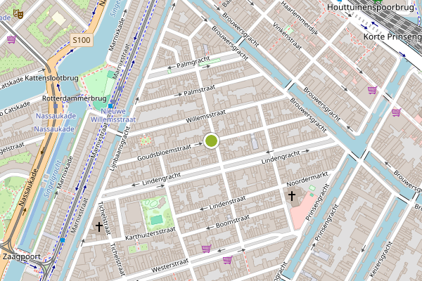 Ambulance-melding op Goudsbloemstraat, Amsterdam op 6 augustus, kaart-overzicht