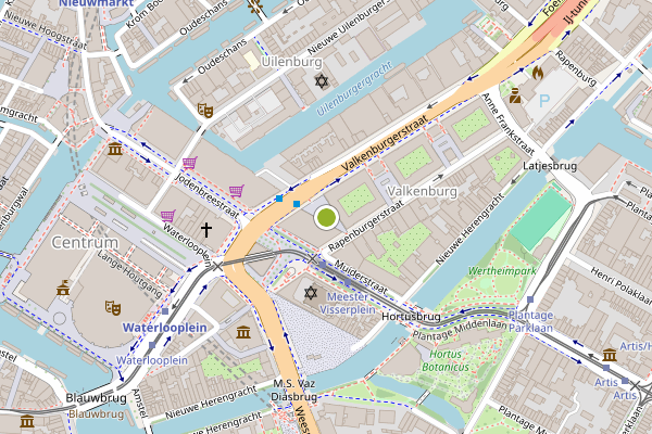 Ambulance-melding op Markenplein, Amsterdam op 6 augustus, kaart-overzicht