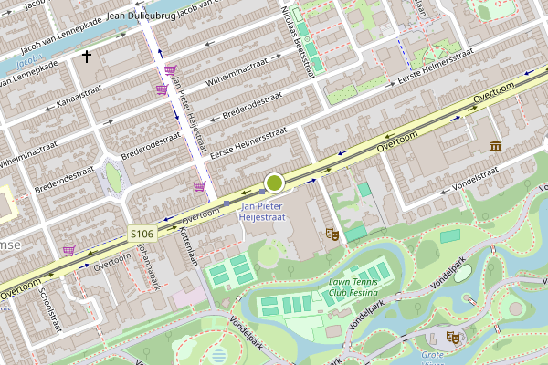 Ambulance-melding op Overtoom, Amsterdam op 6 augustus, kaart-overzicht
