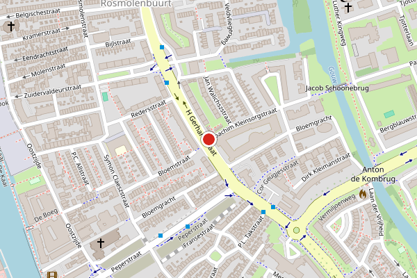 Brandweer-melding op H Gerhardstraat, Zaandam op 6 augustus, kaart-overzicht
