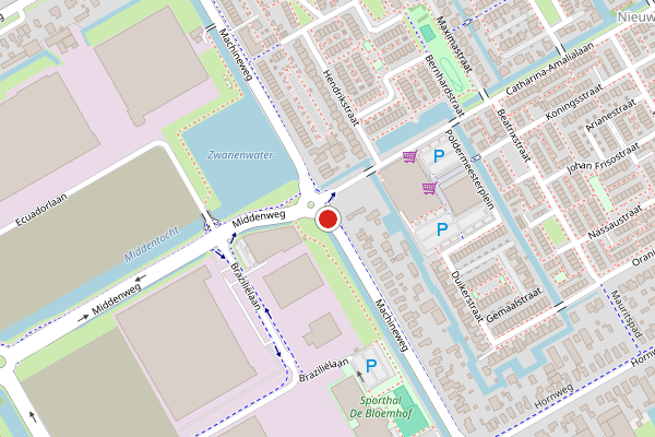 Brandweer-melding op Machineweg, Aalsmeer op 6 augustus, kaart-overzicht