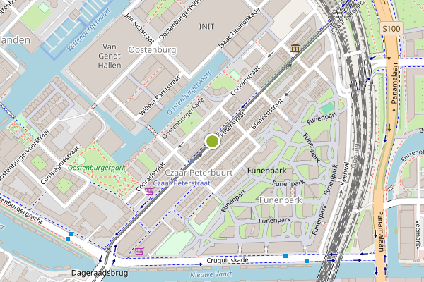 Ambulance-melding op Czaar Peterstraat, Amsterdam op 6 augustus, kaart-overzicht