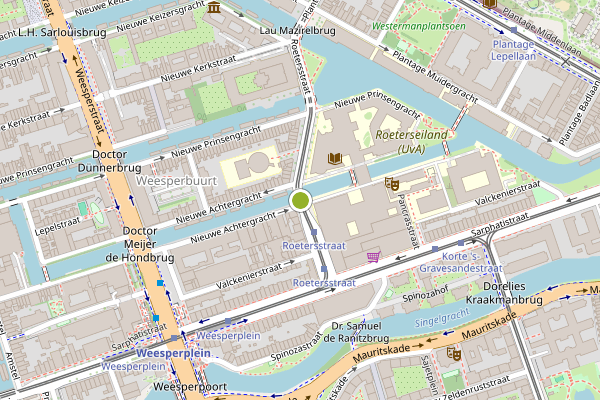 Ambulance-melding op Roetersstraat, Amsterdam op 6 augustus, kaart-overzicht