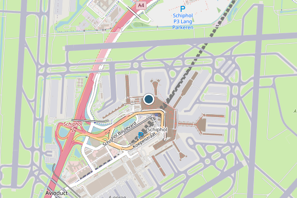 Politie-melding op Schiphol op 6 augustus, kaart-overzicht