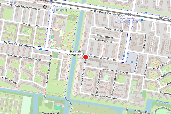 Brandweer-melding op Thomas à Kempisstraat, Amsterdam op 6 augustus, kaart-overzicht