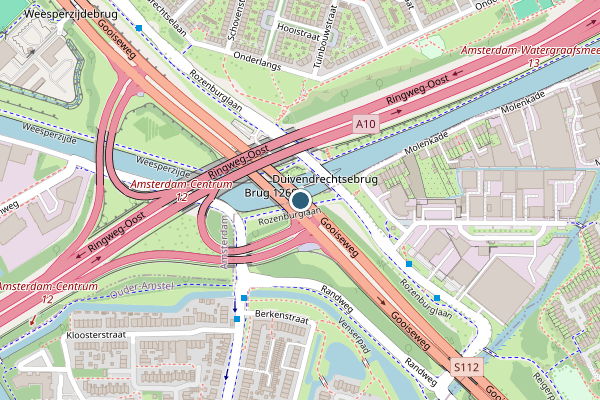 Politie-melding op Gooiseweg, Amsterdam op 6 augustus, kaart-overzicht