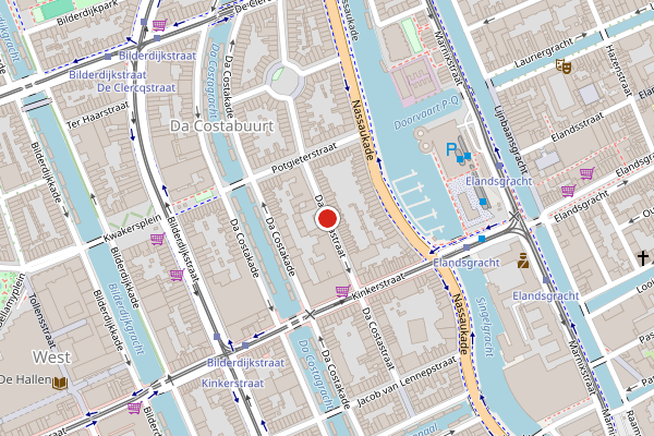 Brandweer-melding op Da Costastraat, Amsterdam op 6 augustus, kaart-overzicht