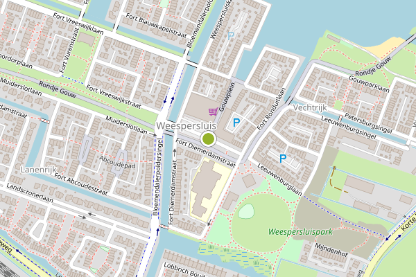Ambulance-melding op Fort Diemerdamplein, Weesp op 21 mei, kaart-overzicht