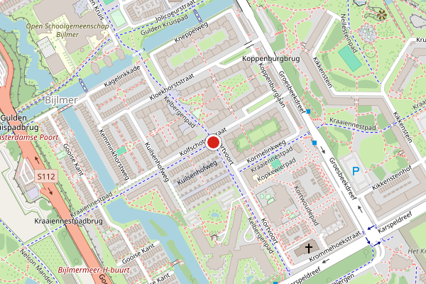 Brandweer-melding op Kraaiennestpad, Amsterdam op 6 augustus, kaart-overzicht