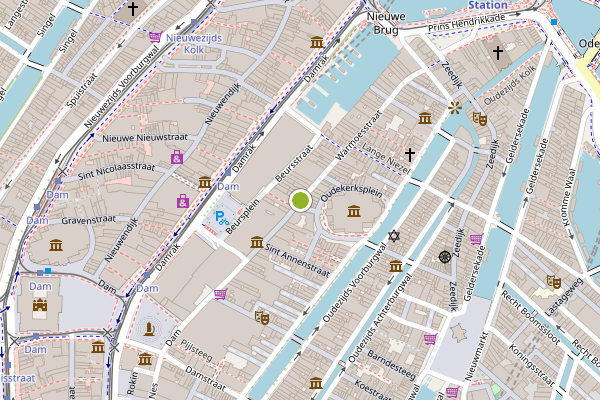 Ambulance-melding op Warmoesstraat, Amsterdam op 6 augustus, kaart-overzicht