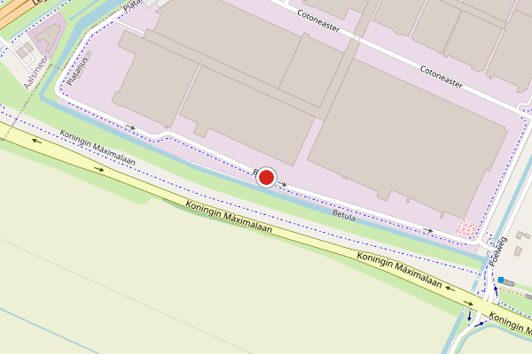 Brandweer-melding op Betula, De Kwakel op 21 mei, kaart-overzicht