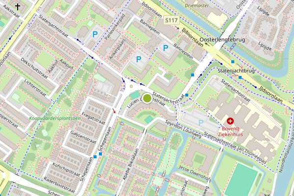Ambulance-melding op Lucien Gaudinstraat, Amsterdam op 6 augustus, kaart-overzicht