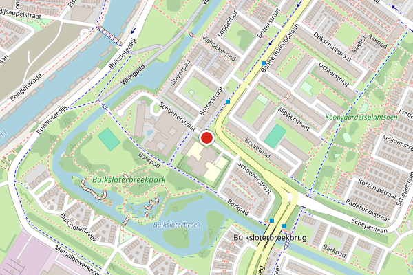 Brandweer-melding op Schoenerstraat, Amsterdam op 6 augustus, kaart-overzicht
