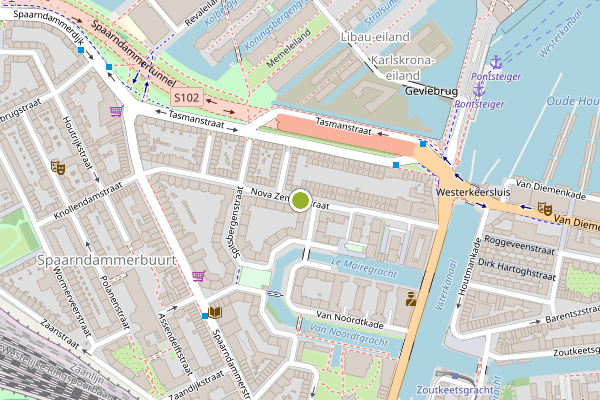 Ambulance-melding op Nova Zemblastraat, Amsterdam op 6 augustus, kaart-overzicht