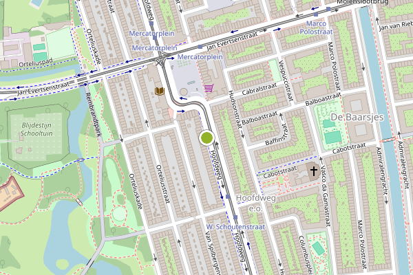 Ambulance-melding op Hoofdweg, Amsterdam op 6 augustus, kaart-overzicht
