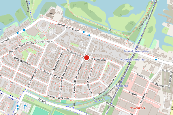 Brandweer-melding op Mgr.dr. H. Poelslaan, Amstelveen op 21 mei, kaart-overzicht