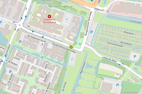 Ambulance-melding op Laan van de Helende Meesters, Amstelveen op 21 mei, kaart-overzicht