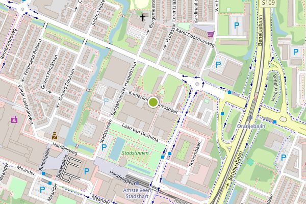 Ambulance-melding op Kamerlingh Onnesstraat, Amstelveen op 21 mei, kaart-overzicht