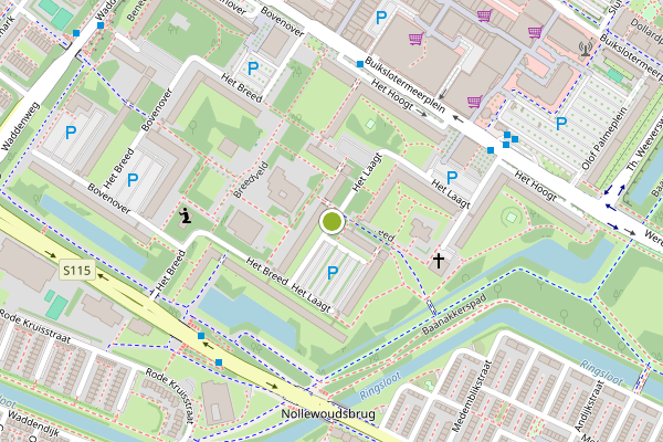 Ambulance-melding op Het Breed, Amsterdam op 7 augustus, kaart-overzicht