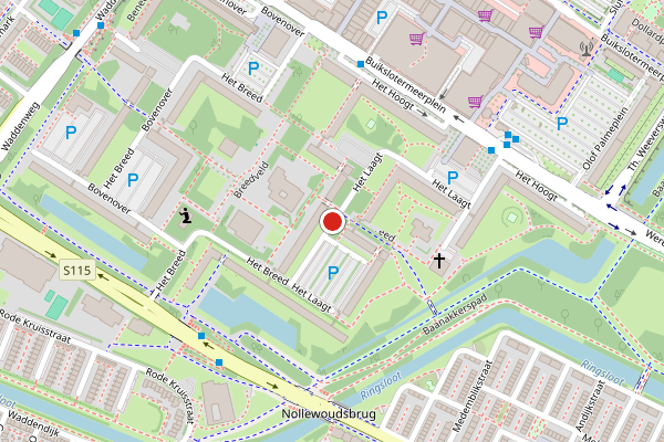 Brandweer-melding op Het Breed, Amsterdam op 7 augustus, kaart-overzicht