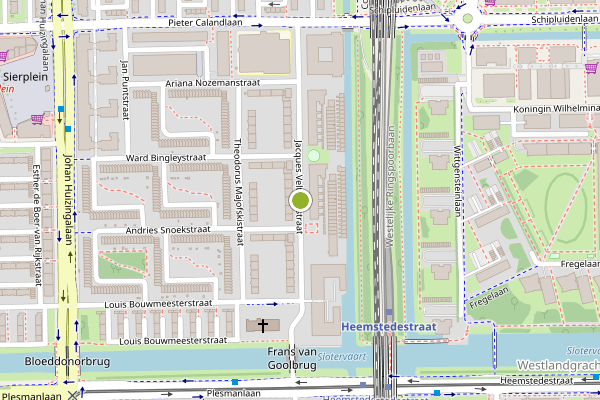 Ambulance-melding op Jacques Veltmanstraat, Amsterdam op 7 augustus, kaart-overzicht