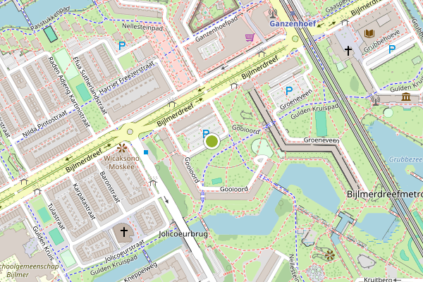 Ambulance-melding op Gooioord, Amsterdam op 7 augustus, kaart-overzicht