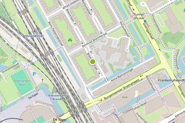 Ambulance-melding op Brentanostraat, Amsterdam op 21 mei, kaart-overzicht