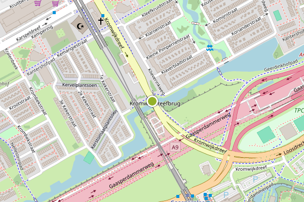 Ambulance-melding op Kromwijkdreef, Amsterdam op 21 mei, kaart-overzicht