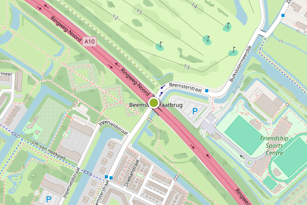 Ambulance-melding op Beemsterstraat, Amsterdam op 21 mei, kaart-overzicht