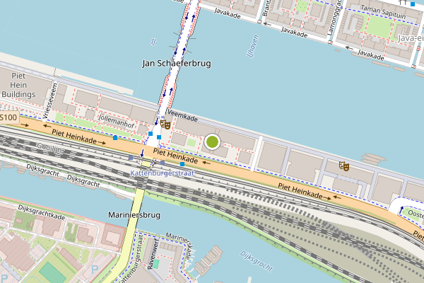 Ambulance-melding op Veembroederhof, Amsterdam op 7 augustus, kaart-overzicht